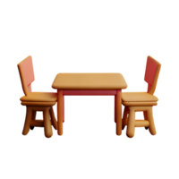 Modern table and chair isolate png