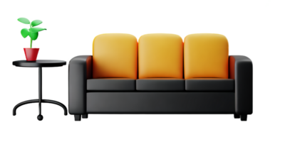 Modern sofa isolate on white background png