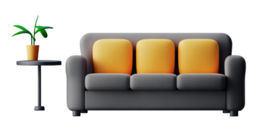 Modern sofa isolate on white background png