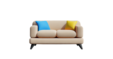 Modern sofa isolate on white background png