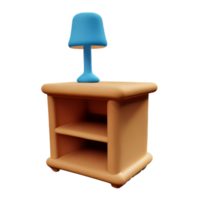 Wooden bedside table on white background png