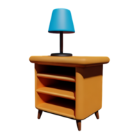 Wooden bedside table on white background png