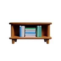 Modern bookshelf isolated with white background png