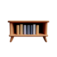 Modern bookshelf isolated with white background png