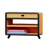 Modern bookshelf isolated with white background png