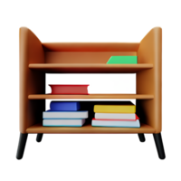 Modern bookshelf isolated with white background png