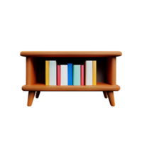 Modern bookshelf isolated with white background png