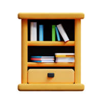 Modern bookshelf isolated with white background png