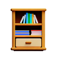 Modern bookshelf isolated with white background png