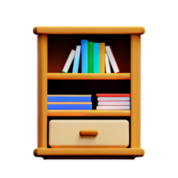 Modern bookshelf isolated with white background png