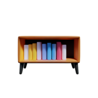 Modern bookshelf isolated with white background png