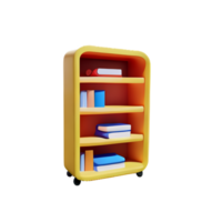 Modern bookshelf isolated with white background png