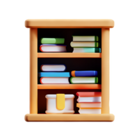 Modern bookshelf isolated with white background png