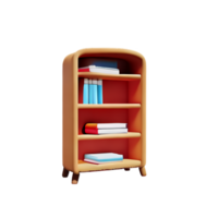 Modern bookshelf isolated with white background png