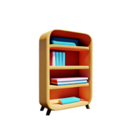 Modern bookshelf isolated with white background png