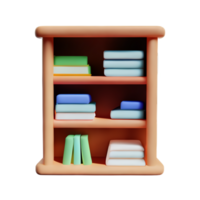 Modern bookshelf isolated with white background png