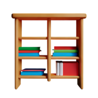 Modern bookshelf isolated with white background png