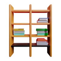 Modern bookshelf isolated with white background png