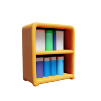 Modern bookshelf isolated with white background png