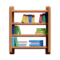 Modern bookshelf isolated with white background png