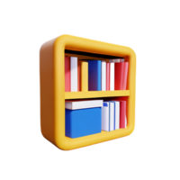 Modern bookshelf isolated with white background png