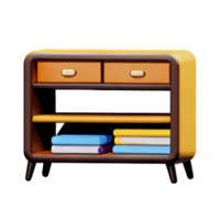 Modern bookshelf isolated with white background png