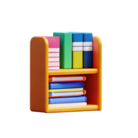 Modern bookshelf isolated with white background png