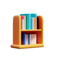 Modern bookshelf isolated with white background png