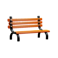 Bench in the park on white background png