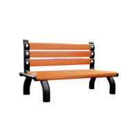 Bench in the park on white background png