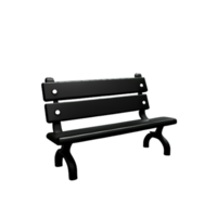 Bench in the park on white background png