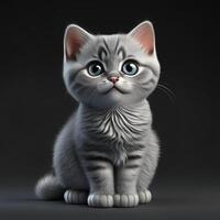 A tabby adorable small cat AI generative photo