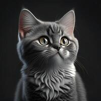 A tabby adorable small cat AI generative photo