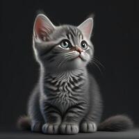 A tabby adorable small cat AI generative photo