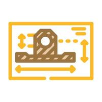 technical drawing mechanical engineer color icon vector illustration