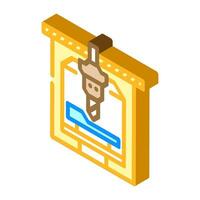 machine tooling mechanical engineer isometric icon vector illustration