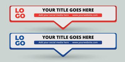 Abstract geometric lower third banner template design vector illustration