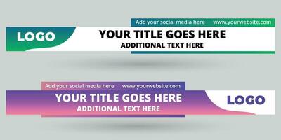 Abstract geometric lower third banner template design vector illustration