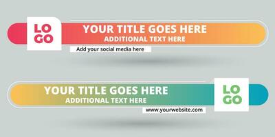 Abstract geometric lower third banner template design vector illustration