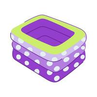 fun inflatable swimming pool cartoon vector illustration