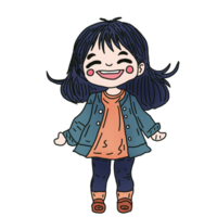 azul cabelo sorridente menina png