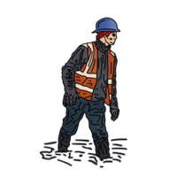 Construction builder worker png