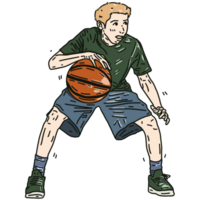 jugador de baloncesto con pelota png