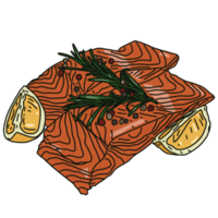 Raw salmon slice png