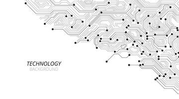 circuito tablero tecnología en blanco antecedentes. vector