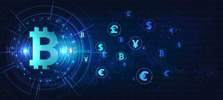 Bitcoin digital currency concept. vector