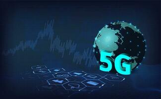 5G Internet Technology concept with business. vector