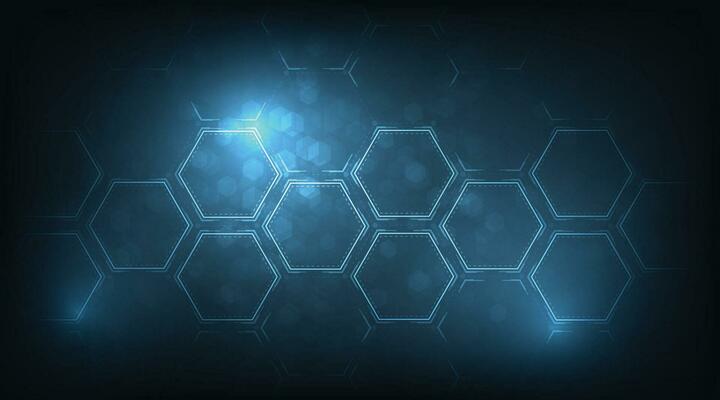 Background of hexagon geometric dark blue pattern bright.