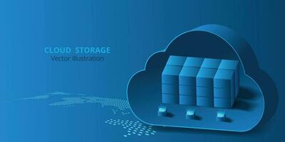 Cloud data storage concept. vector