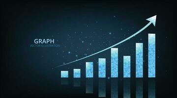 Graph design on dark blue background. vector